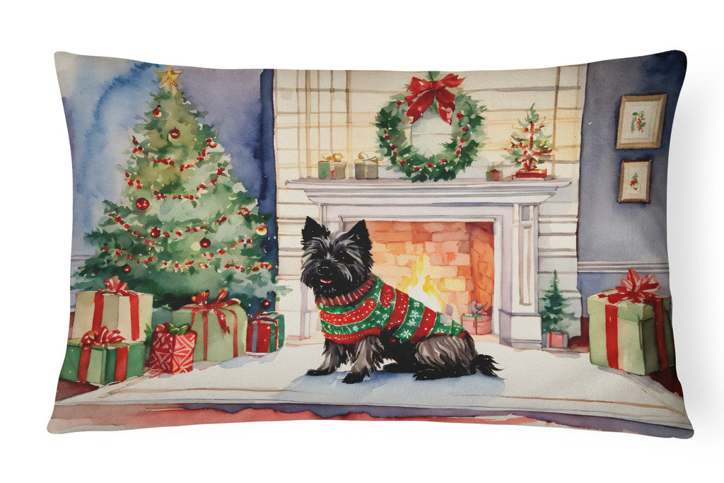Cairn Terrier Christmas Throw Pillow