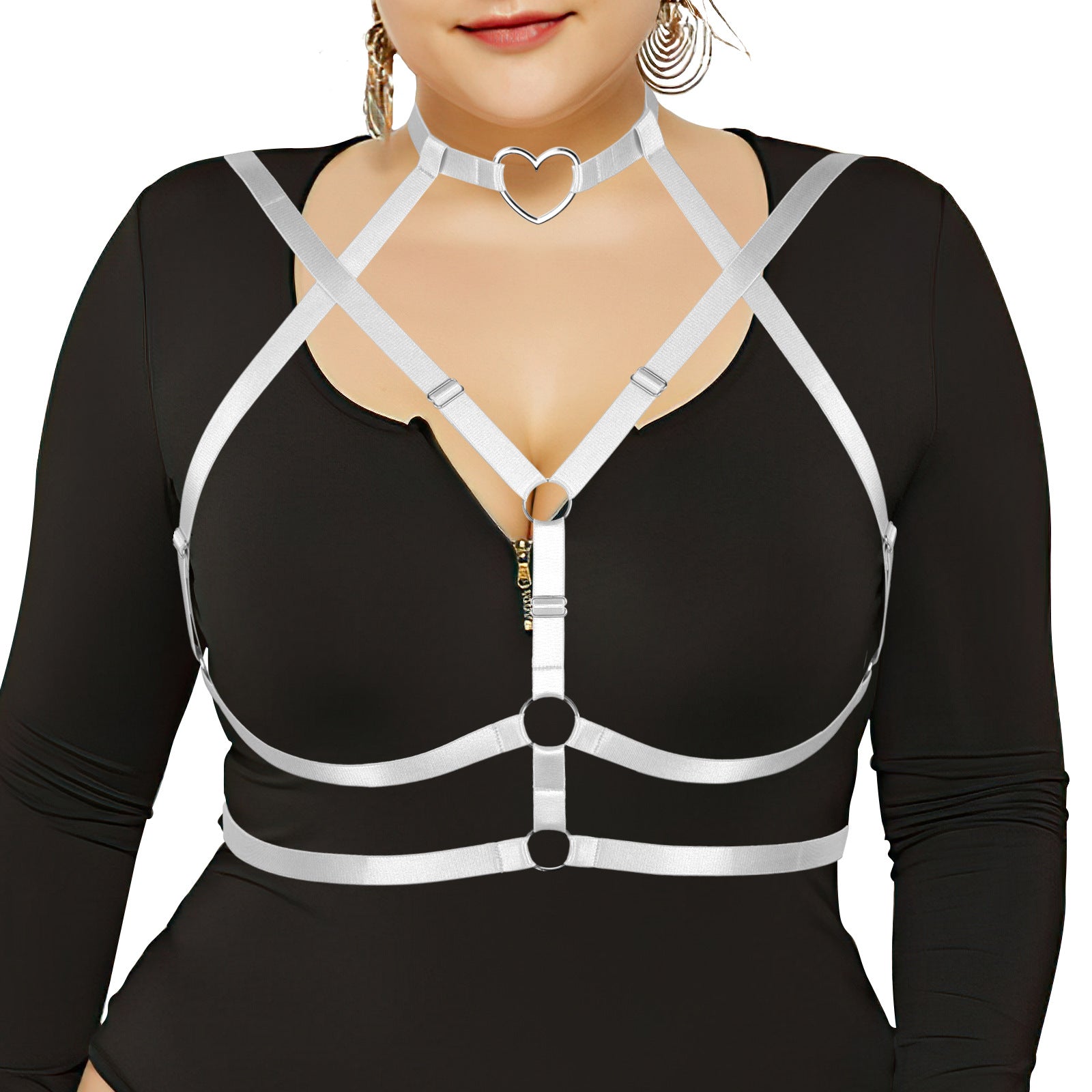 Plus Size Heart Bikini Top - Simple Punk Style