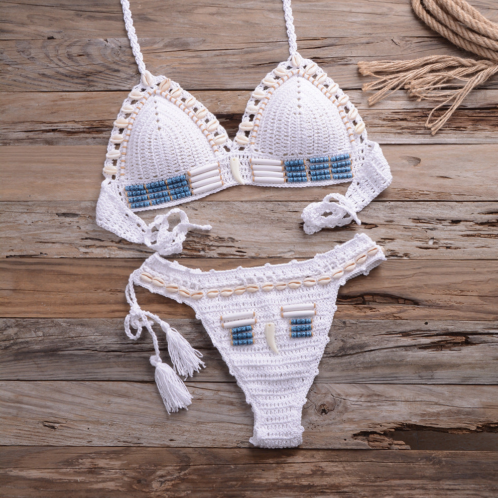 2019 Bohemian Shell Knit Bikini Set for Women