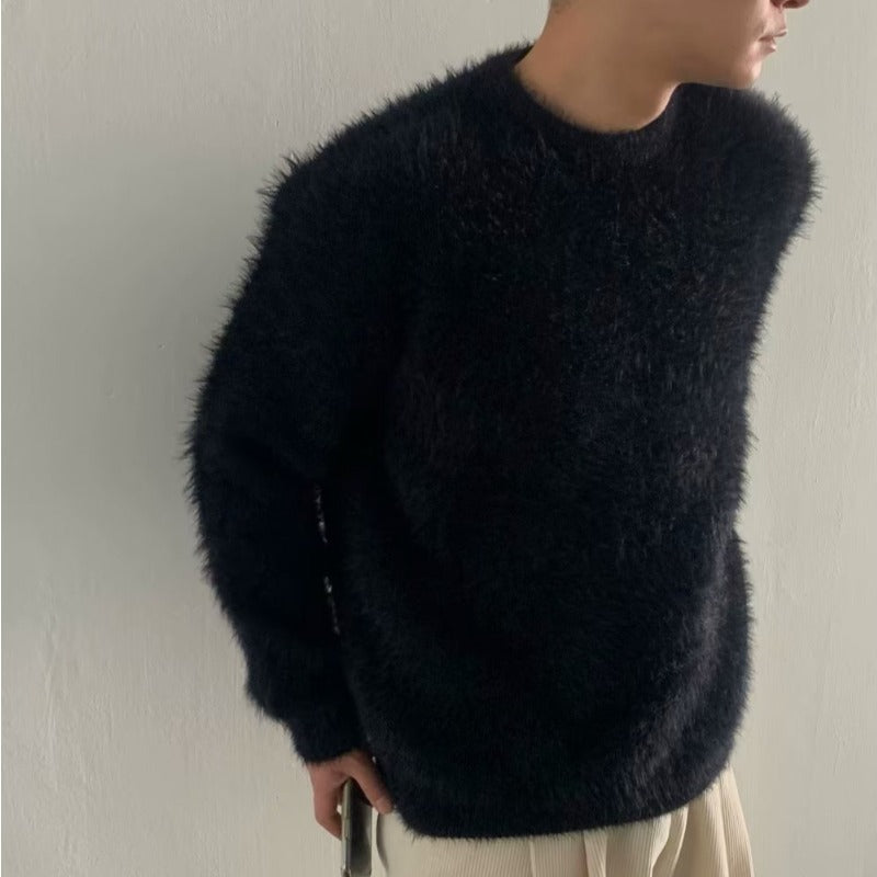 Men's Plus Size Korean Style Warm Sweater for Autumn/Winter