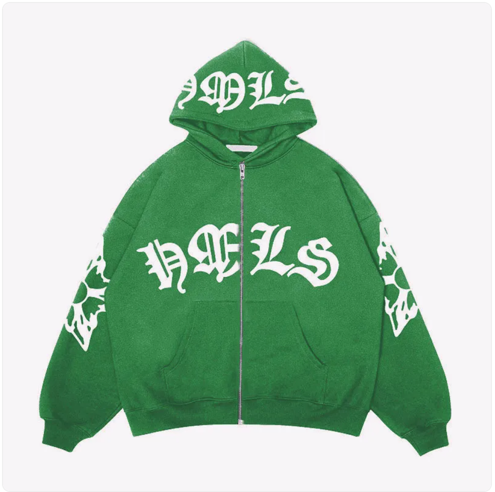 Gothic Letter Print Hoodie | Streetwear