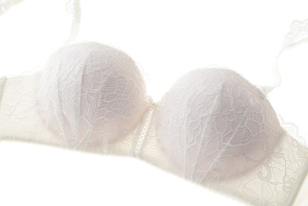 Lace Push-Up Bra Set with Detachable Straps