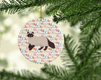 Colorpoint Persian Hymalayan Cat Christmas Ceramic Ornament