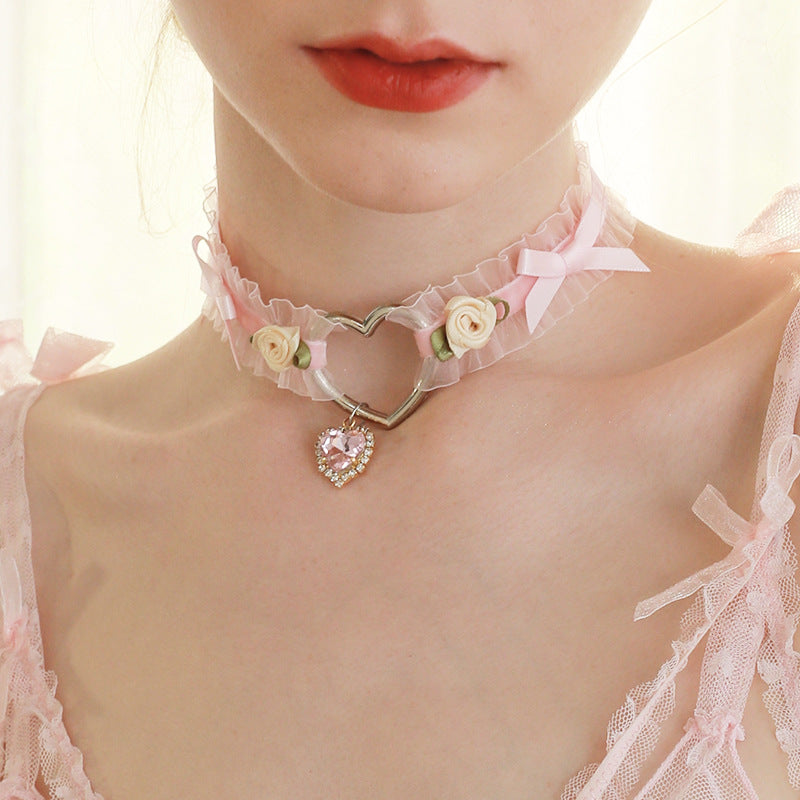 Lingerie Accessories with Retro Bow and Necklace