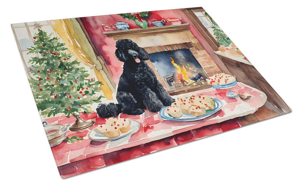 Poodle Christmas Cookies Glass Cutting Board