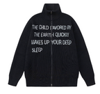 American Vintage Letter Print Knitwear Jacket