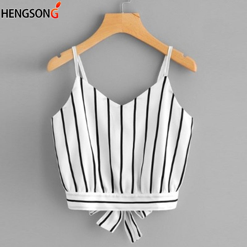 Striped Spaghetti-Strap Camisole Top