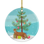 Cheetoh Cat Christmas Ceramic Ornament