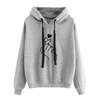 Loose Casual Printed Heart Hoodie for Women Autumn Winter | Streetwear