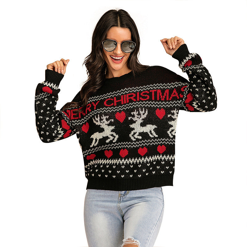 2020 Women's Christmas Sweater with Reindeer Design