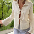YANA Women's Sexy Open-Front Jacket with Ties
