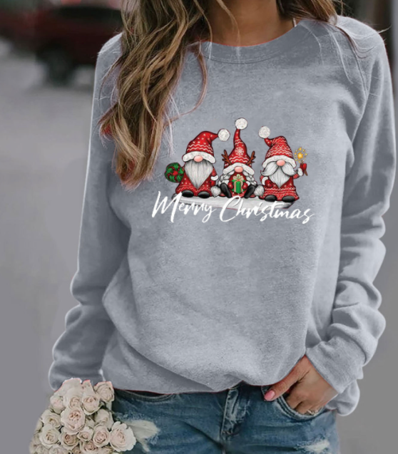 Women's Christmas Pattern Long Sleeve Round Neck Sweater