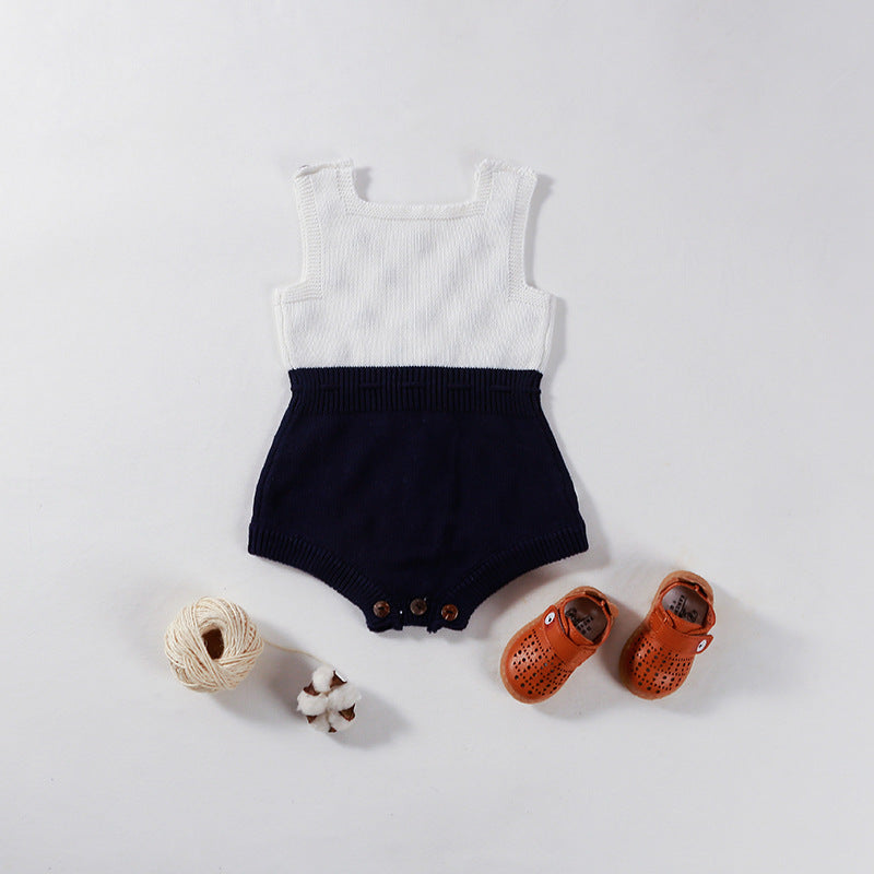 Colorful Knitted Baby Bodysuit and Crawling Outfit