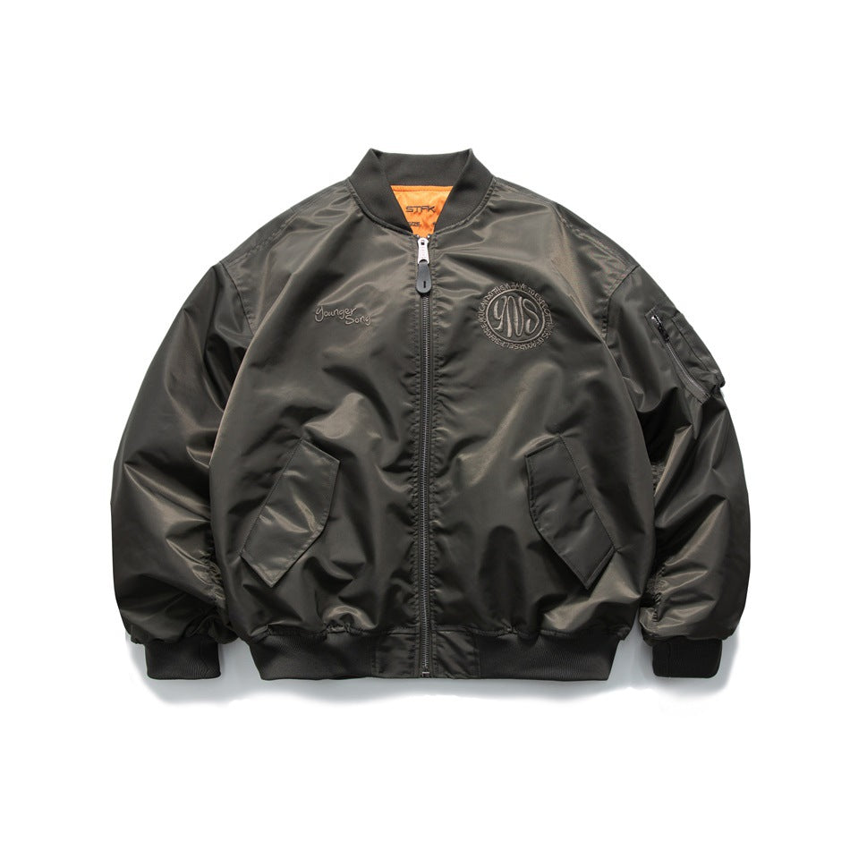 Men's Oversized Hip Hop Bomber Jacket for Spring/Fall