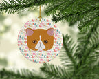 Exotic Shorthair Cat Christmas Ceramic Ornament