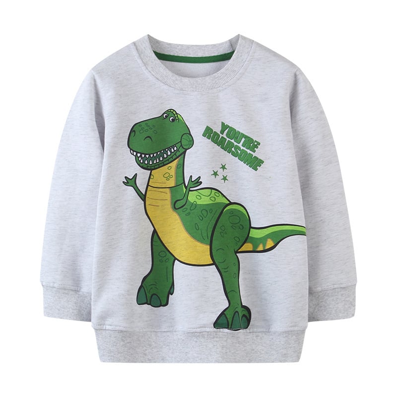 Boys Long Sleeve Cotton Dinosaur Print Sweatshirt | Streetwear