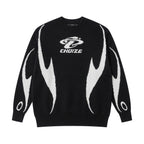 Maychao Jacquard Color Block Crew Neck Sweater