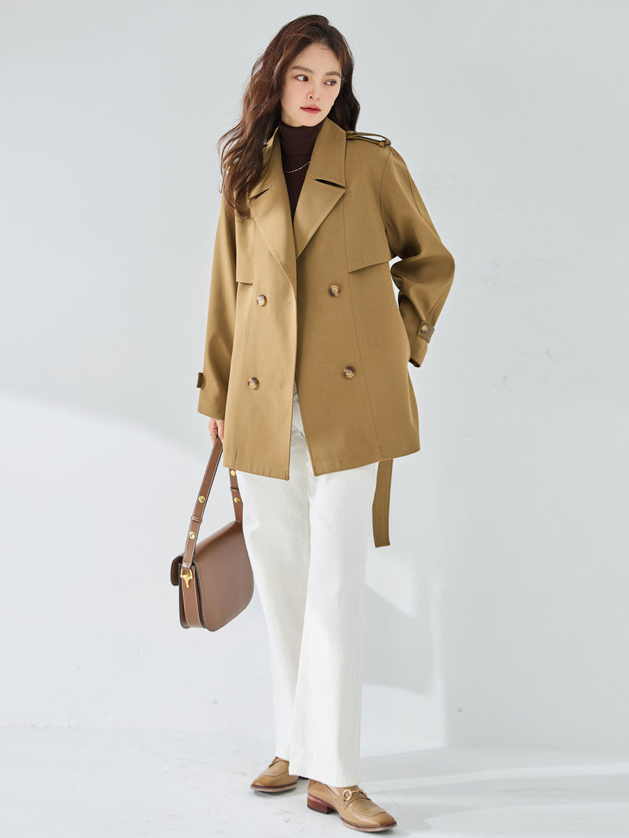 Casual Elegant Short Trench Coat for Women