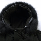 Men’s Faux Fur Long Over-Knee Down Workwear Coat