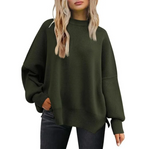 Women's Cozy Knitted Pullover with Side Slit – Chic & Comfortable | Streetwear