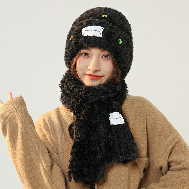 Women's Versatile Wool Hat with Button for Winter | Embroidered Cap