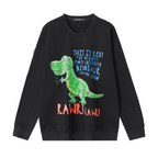 Dinosaur Embroidery Sweater for Women - Loose Fit Top