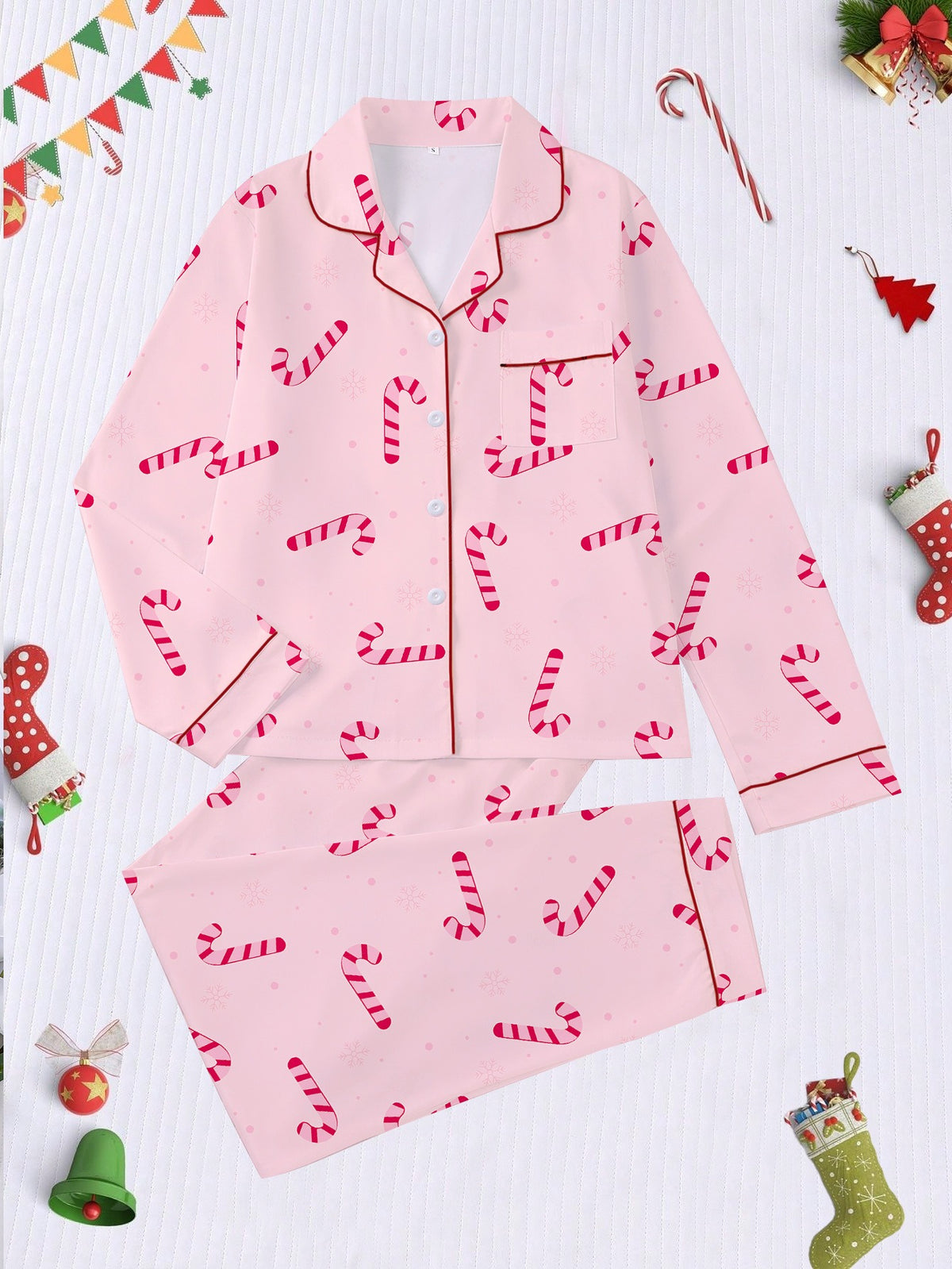 Women's Christmas Print Long Sleeve Pajama Set