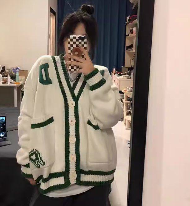New Retro Loose Knitted Cardigan Outer Wear Top