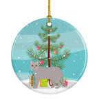 British Semi Longhair Cat Christmas Ceramic Ornament