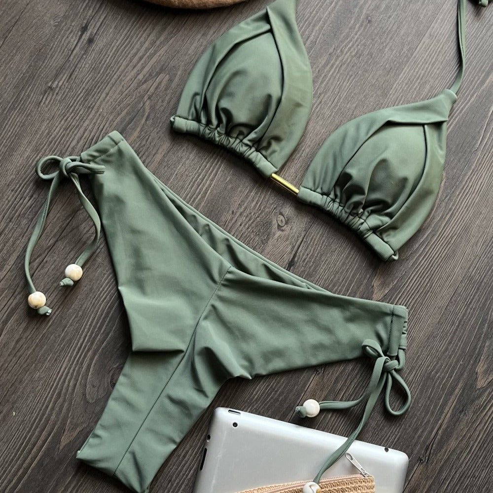 2023 Women's Sexy Solid Color Bikini Swimsuit