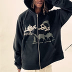 Thickened Plush Hoodie with Cute Cartoon Print | Streetwear