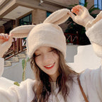 Cute Rabbit Ears Woolen Cap for Kids - Fleece Lined | Embroidered Cap