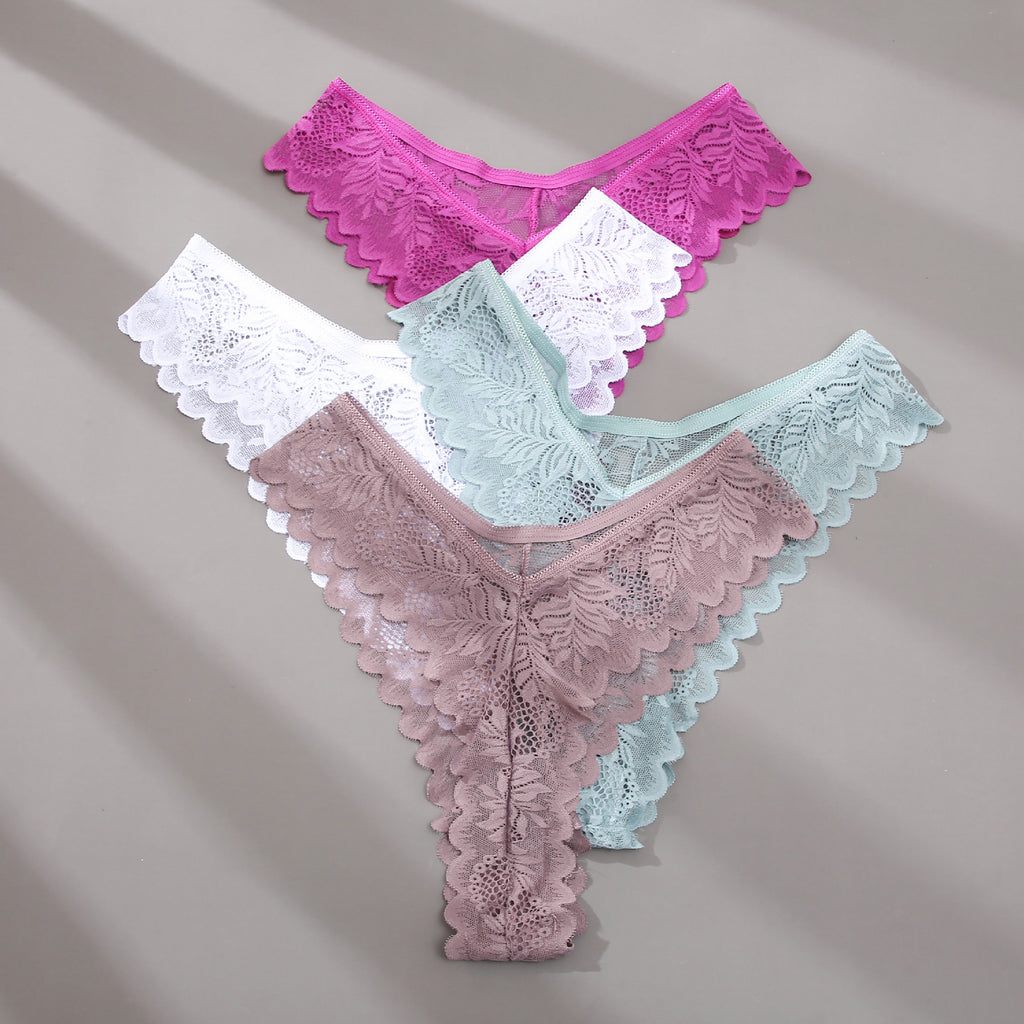 Lace Thong High Waist Women with Low Waist High Slit
