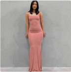 Solid Color Sleeveless Maxi Dress