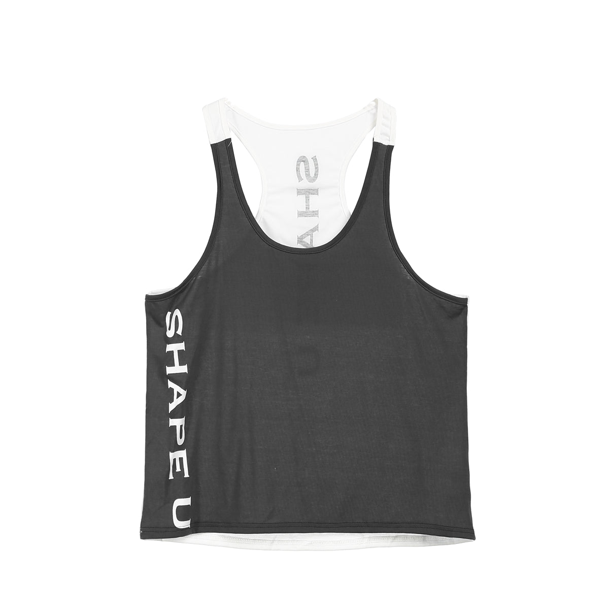 Men's U-Neck Contrast Sports Tank Top for Spring/Summer