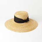 Wavy Pattern Braided Straw Beanie Hat | Embroidered Cap