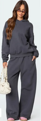 Fleece-Lined Sports Hoodie Set | Streetwear