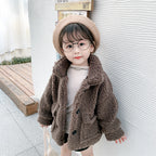 Girl in Cotton and Lamb Wool Coat