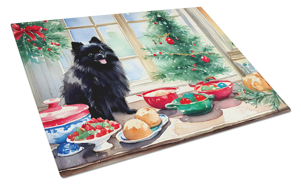 Pomeranian Christmas Cookies Glass Cutting Board