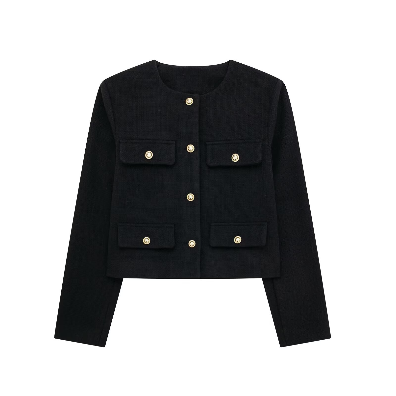 Fashion Casual Flip Trim Short Coat
