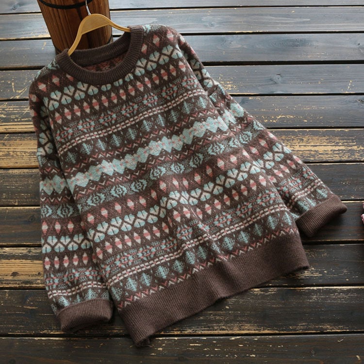 Women's Retro Ethnic Style Loose Pullover | Streetwear