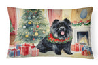 Black Chow Chow Christmas Throw Pillow