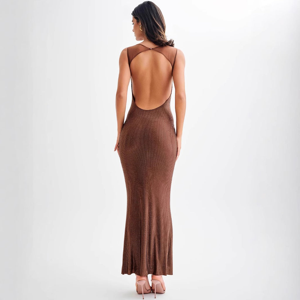 Graceful Tube Top Rhinestone Evening Dress