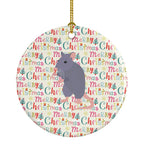 Blue Rat Christmas Ceramic Ornament