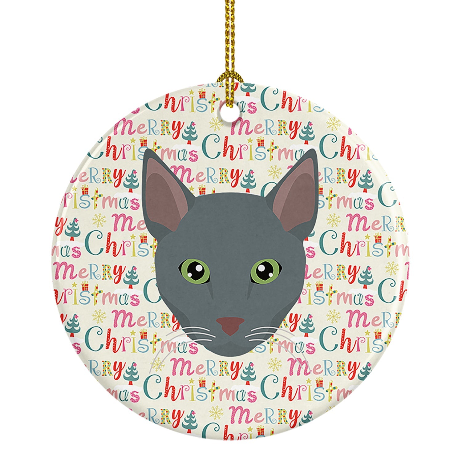 Raas Cat Christmas Ceramic Ornament