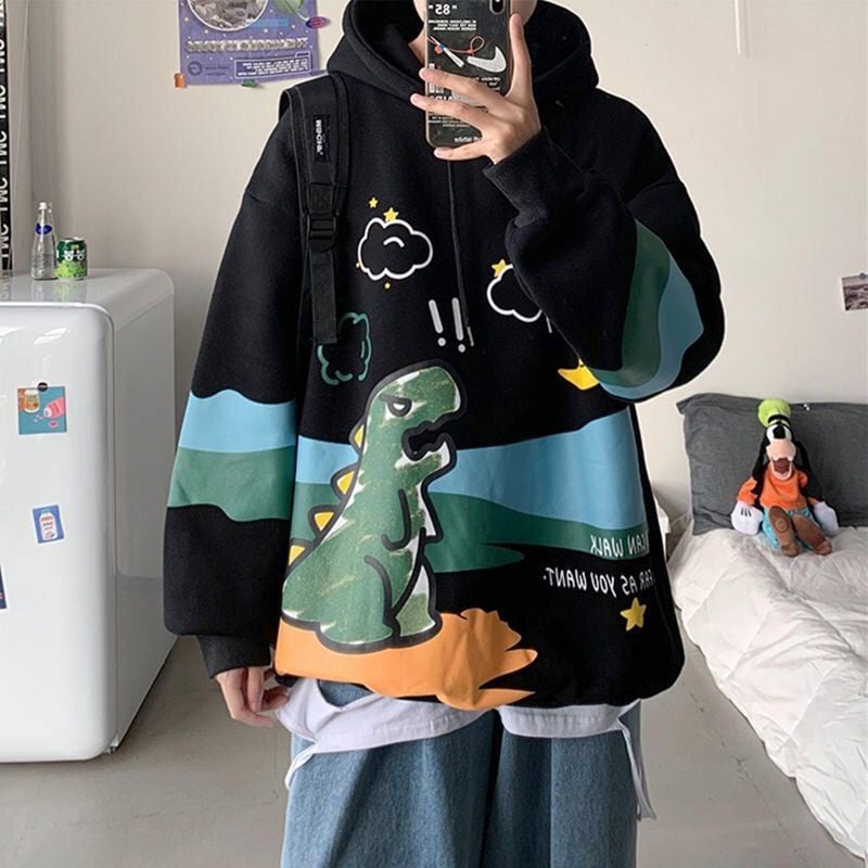 Hooded Plush Sweater for Couples - Loose Fit Top