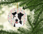 Pit Bull Black #2 Christmas Ceramic Ornament