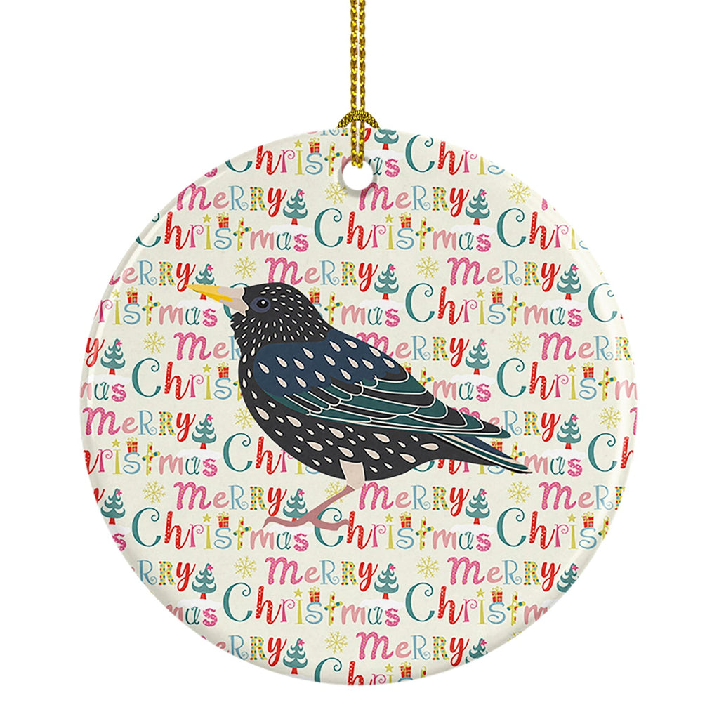 Starling Christmas Ceramic Ornament