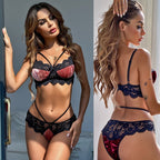 Cross-Border Trade 9936 Velvet Lace Lingerie Set