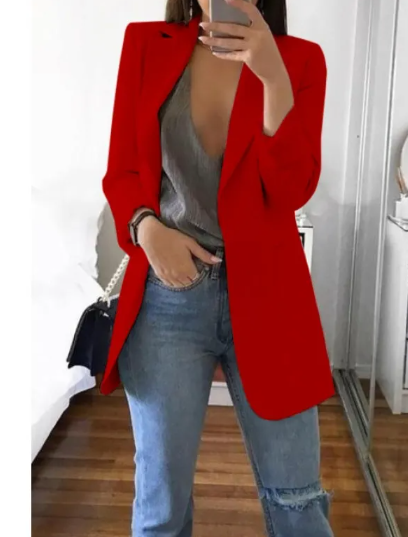 Slim Lapel Cardigan Blazer